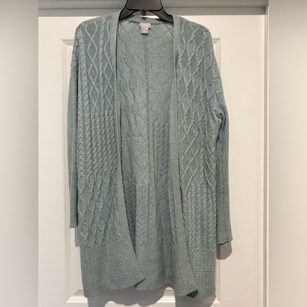 Chicos cable knit cardigan size 2